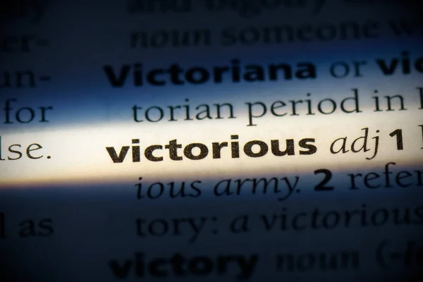 胜利的词 在字典中突出强调 — 图库照片