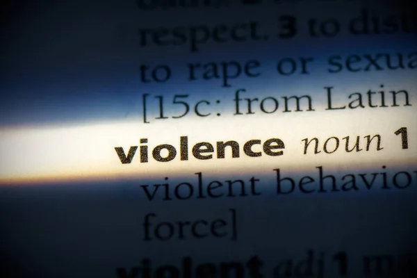Palavra Violência Destacado Dicionário Visão Perto — Fotografia de Stock