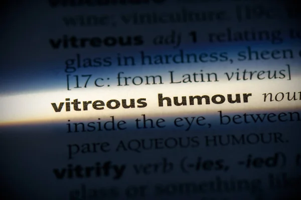 Vitreous Humour Word Evidenziata Nel Dizionario Vista Vicino — Foto Stock