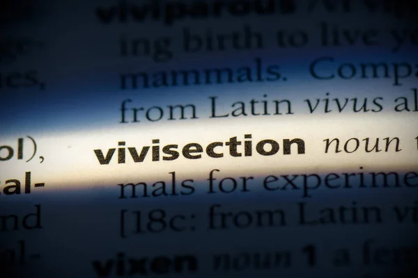Vivisection Word Evidenziata Nel Dizionario Vista Vicino — Foto Stock