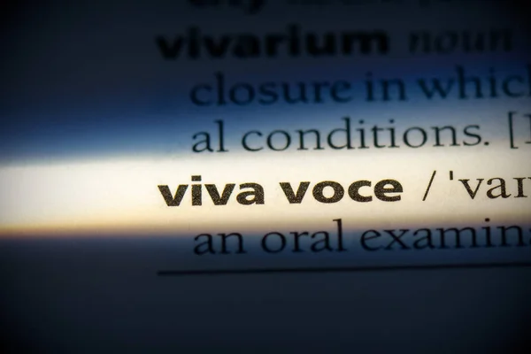 Viva Voce Word Evidenziata Nel Dizionario Vista Vicino — Foto Stock