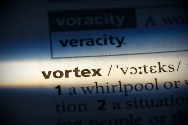 Vortex Woord Gemarkeerd Woordenboek Van Dichtbij Bekijken — Stockfoto