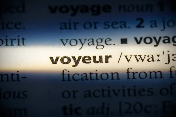 Voyeur Word Destaque Dicionário Close View — Fotografia de Stock