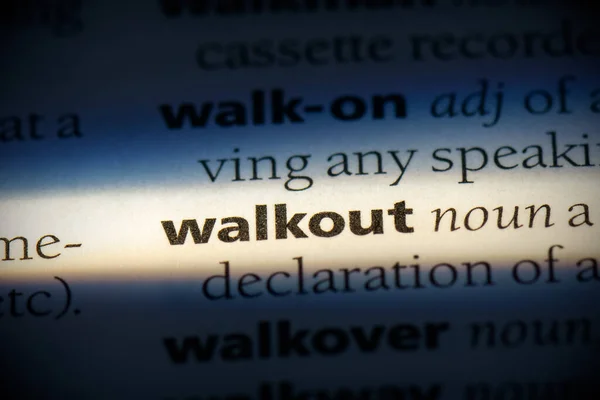 Walkout Wort Hervorgehoben Wörterbuch Nahaufnahme — Stockfoto