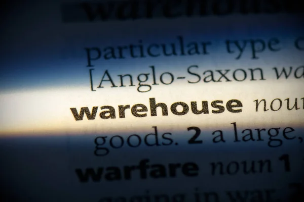 Warehouse Word Highlighted Dictionary Close View — Stock Photo, Image