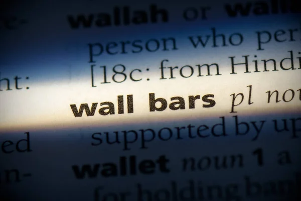 Wallbars Woord Gemarkeerd Woordenboek Close Uitzicht — Stockfoto