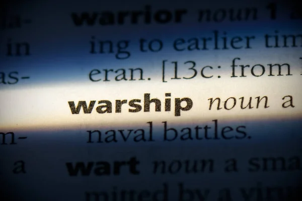 Sözlükte Altı Çizili Savaş Gemisi Kelimesi Görünümü Kapat — Stok fotoğraf