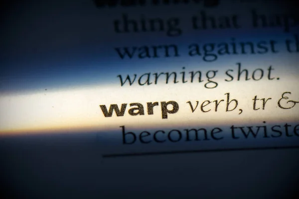 Sözlükte Vurgulanan Warp Kelimesi Görünümü Kapat — Stok fotoğraf