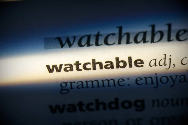 Watchable Word Highlighted Dictionary Close View — Stock Photo, Image