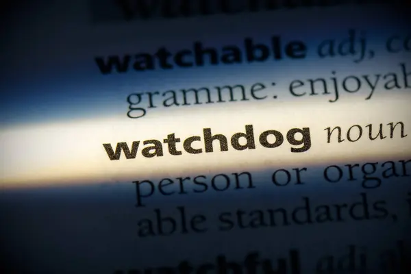 Watchdog Word Zvýrazněno Slovníkem Close View — Stock fotografie