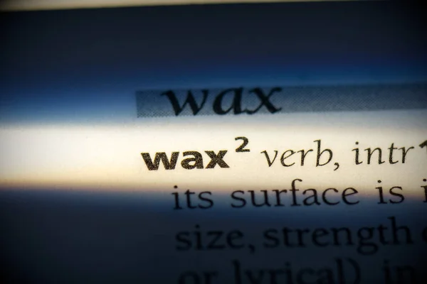 Wax Woord Gemarkeerd Woordenboek Close Bekijken — Stockfoto