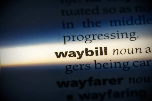 Waybill Sözcük Sözlükte Vurgulanmış Görünümü Kapat — Stok fotoğraf