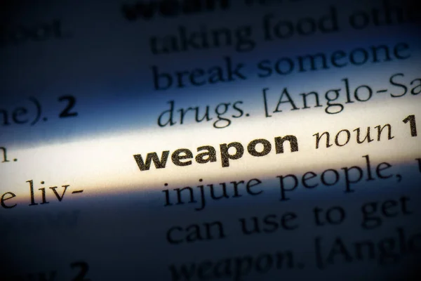 Sözlükte Vurgulanmış Silah Kelimesi Görünümü Kapat — Stok fotoğraf