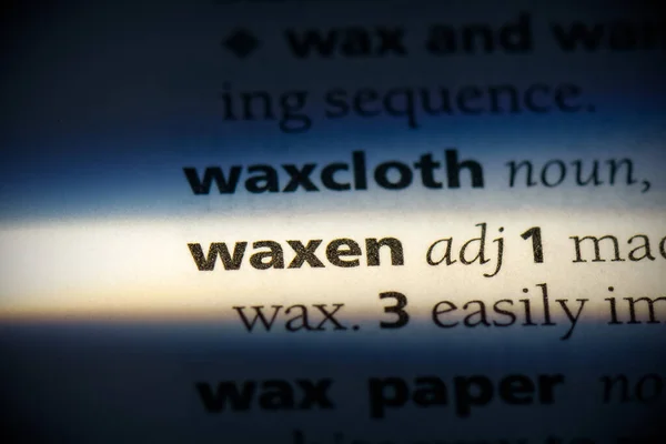 Waxen Word Highlighted Dictionary Close View — Stock Photo, Image