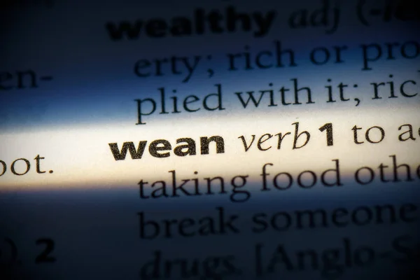 Wean Word Destaque Dicionário Close View — Fotografia de Stock