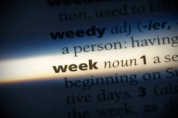 Week Woord Gemarkeerd Woordenboek Close Bekijken — Stockfoto