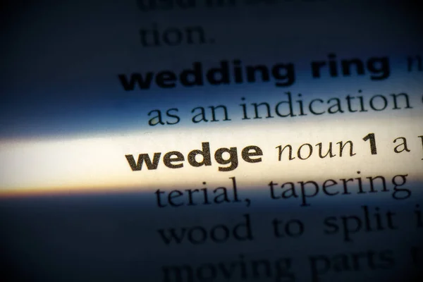 Wedge Word Highlighted Dictionary Close View — Stock Photo, Image