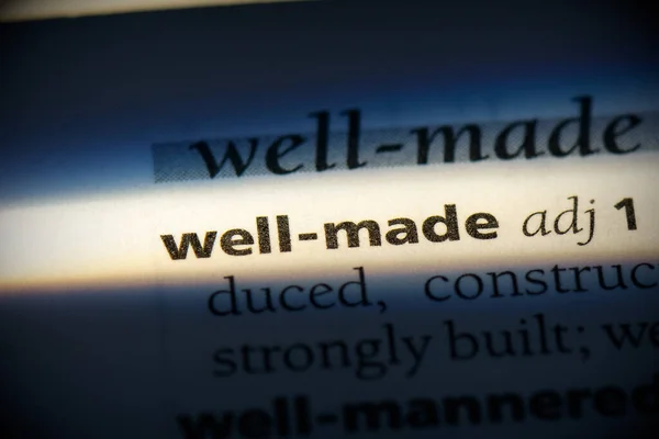Well Made Word Highlighted Dictionary Close View — Stock Photo, Image