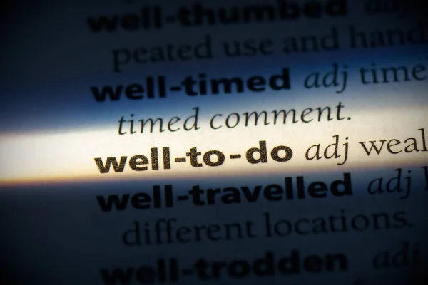 Well Word Highlighted Dictionary Close View — Stock Photo, Image