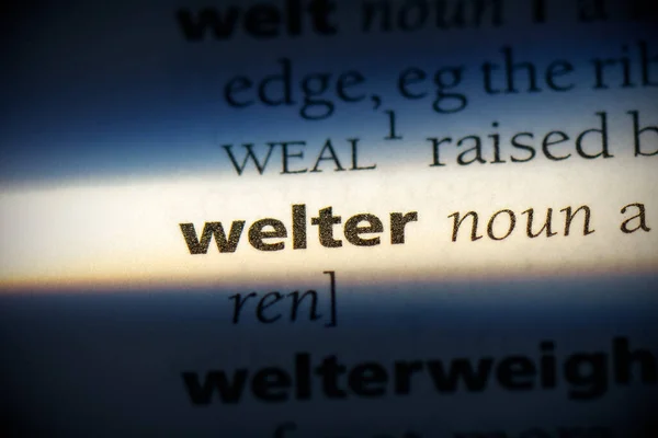 Welter Word Highlighted Dictionary Close View — Stock Photo, Image