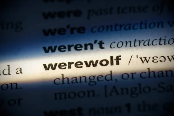 Werewolf Word Highlighted Dictionary Close View — Stock Photo, Image