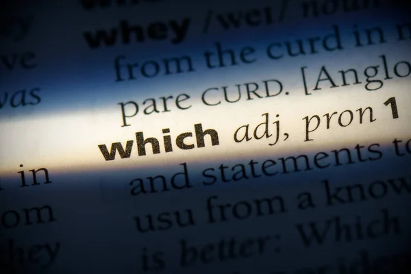 Ποια Λέξη Τονισμένη Στο Λεξικό Κοντινή Προβολή — Φωτογραφία Αρχείου