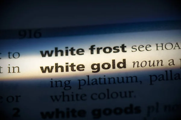 Sözlükte Altı Çizili Beyaz Altın Kelime Görünümü Kapat — Stok fotoğraf