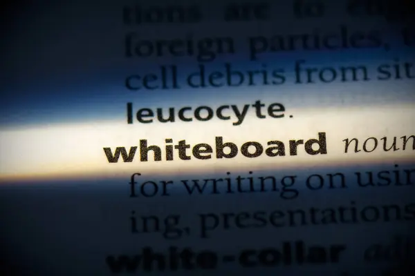 Whiteboard Woord Gemarkeerd Woordenboek Van Dichtbij Bekijken — Stockfoto