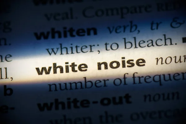 Sözlükte Vurgulanmış Beyaz Gürültü Sözcüğü Görünümü Kapat — Stok fotoğraf