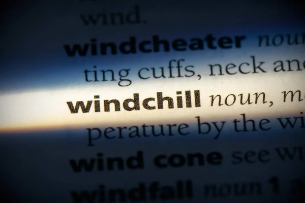 Windchill Wort Hervorgehoben Wörterbuch Nahsicht — Stockfoto