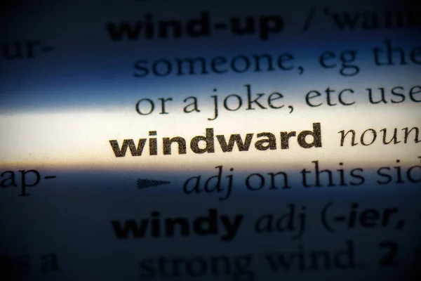 Windward Word Highlighted Dictionary Close View — Stock Photo, Image