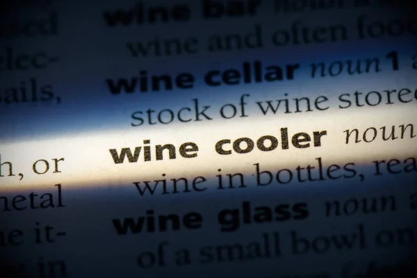 Wine Cooler Word Highlighted Dictionary Close View — Stock Photo, Image