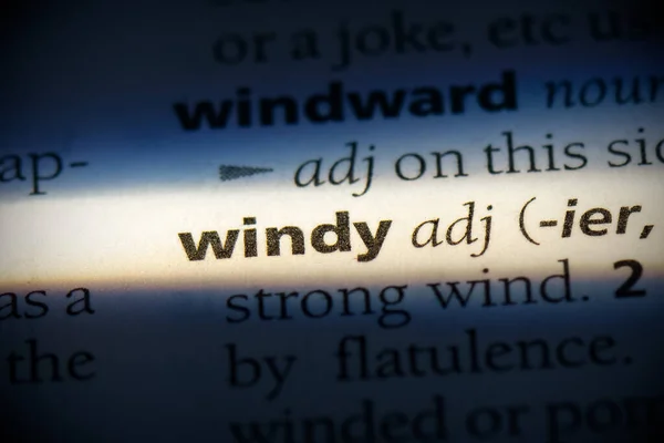 辞書で強調表示されている風の強い言葉は — ストック写真