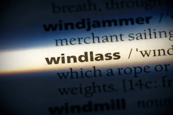 Windlass Word Highlighted Dictionary Close View — Stock Photo, Image