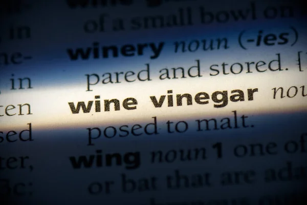 Şarap Sirkesi Kelimesi Sözlükte Altı Çizili Görüntüyü Kapat — Stok fotoğraf