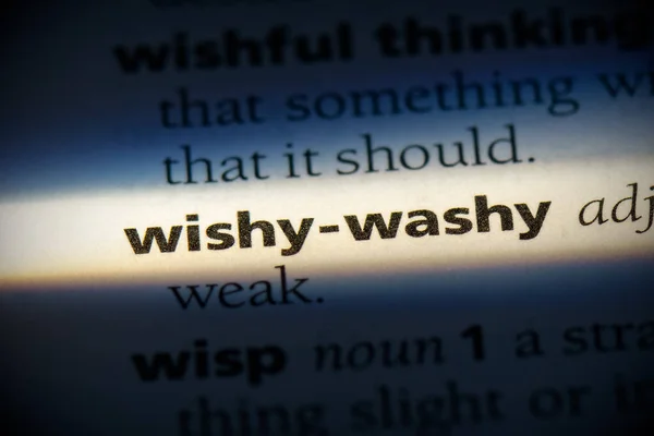 Wishy Washy Word Evidenziata Nel Dizionario Vista Vicino — Foto Stock