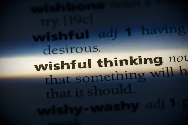 Wishful Thinking Word Highlighted Dictionary Close View — Stock Photo, Image