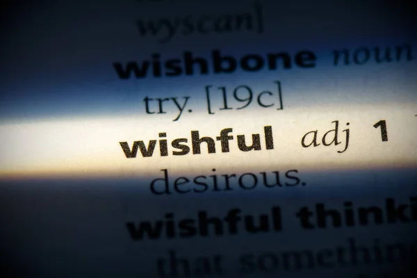Wishful Word Highlighted Dictionary Close View — Stock Photo, Image