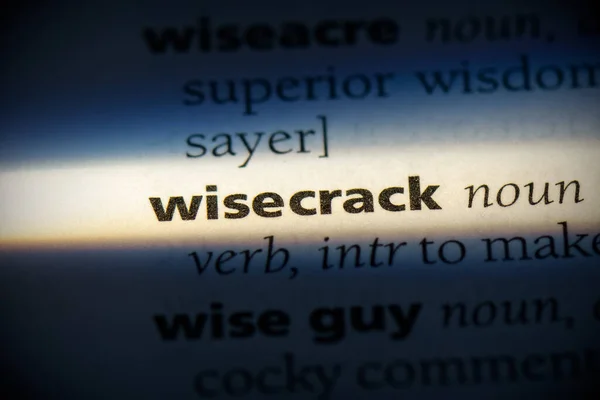Wisecrack Word Evidenziata Nel Dizionario Vista Vicino — Foto Stock