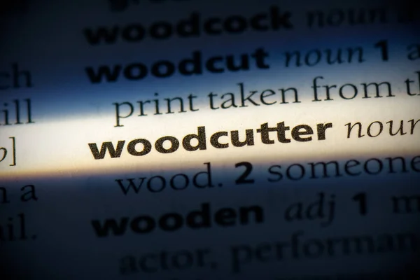 Woodcutter Word Evidenziata Nel Dizionario Vista Vicino — Foto Stock