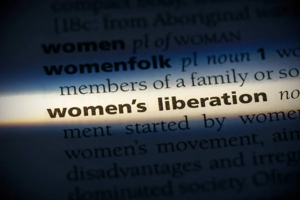 Bevrijdingswoord Voor Vrouwen Benadrukt Woordenboek Van Dichtbij Bekeken — Stockfoto