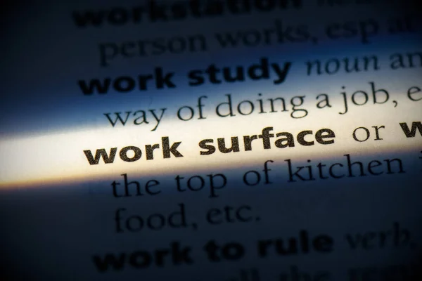 Work Surface Word Выделенное Словаре Крупным Планом — стоковое фото