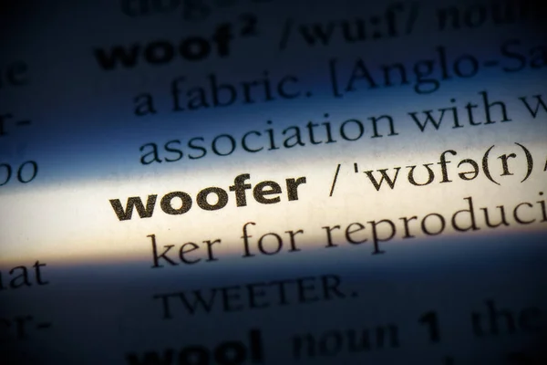 Woofer Word Highlighted Dictionary Close View — Stock Photo, Image