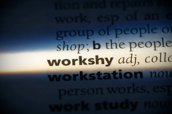 Werkverlegen Woord Gemarkeerd Woordenboek Van Dichtbij Bekijken — Stockfoto
