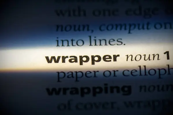Wrapper Word Destacado Dicionário Close View — Fotografia de Stock