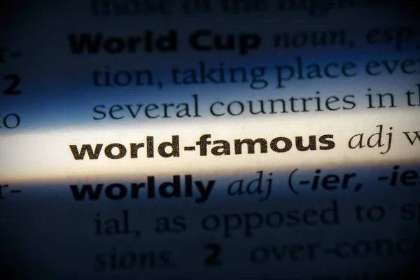 Sözlükte Vurgulanmış Dünyaca Ünlü Kelime Görünümü Kapat — Stok fotoğraf