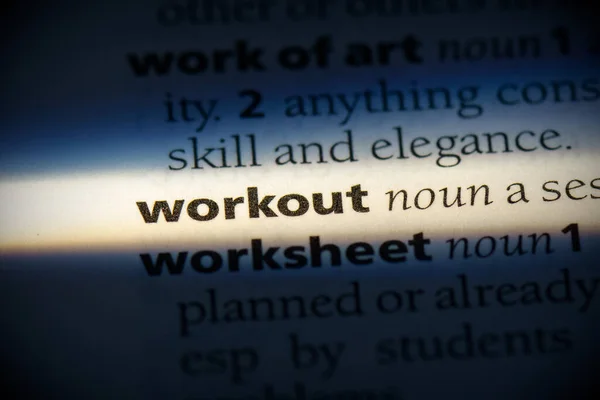 Слово Workout Выделенное Словаре Крупным Планом — стоковое фото
