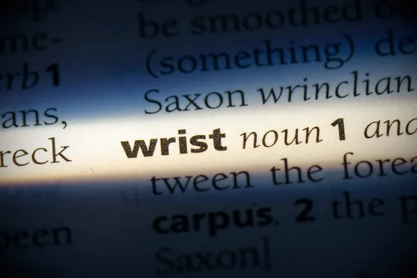 Wrist Word Destacado Dicionário Close View — Fotografia de Stock