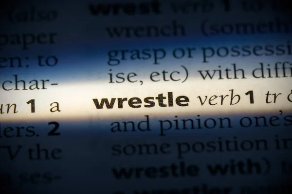 Wrestle Word Evidenziata Nel Dizionario Vista Vicino — Foto Stock