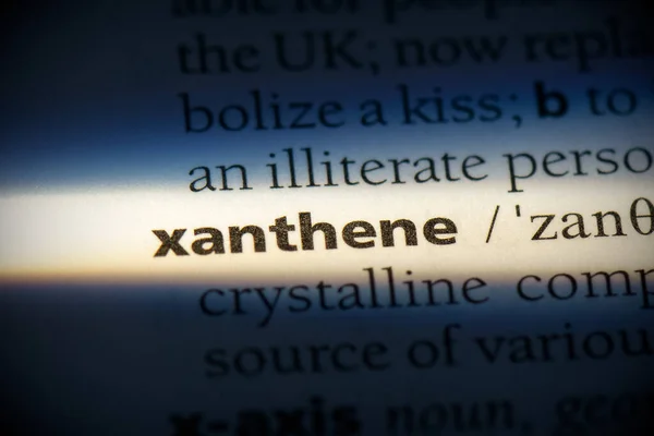 Xanthene Word Evidenziata Nel Dizionario Vista Vicino — Foto Stock